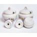 Porcelāna garšvielu trauku komplekts, 2 mērces trauki, sāls, piparu un sinepju trauks, RPR, Rīgas porcelāns