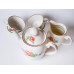 Porcelāna kafijas kanna, krejuma trauks un tases no servīzes Ping Pong, PFF, Rīgas porcelāns