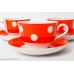 3 gab. Porcelāna tējas vai kafijas komplekts, tases un apakštases, punktots, RPP