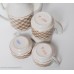 Porcelāna kafijas kanna un krējuma trauks un 2 tases no servīzes Aija-2,  RPR, Rīgas porcelāns